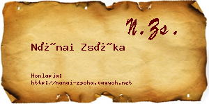 Nánai Zsóka névjegykártya